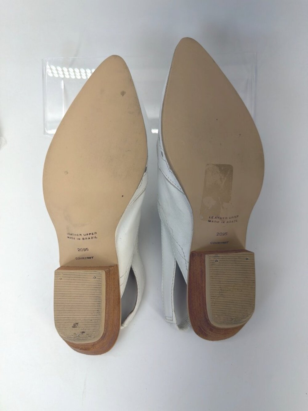 Sabree Vintage Courtney Western Mules White Leather Womens Slingback Booties 9.5 - Picture 5 of 11